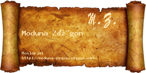Moduna Zágon névjegykártya